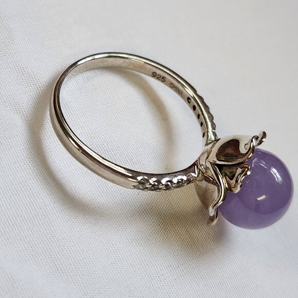 JOY Jade of Yesteryear LAVENDER JADE ring Sterling Silver 925 - SIZE 9 - Picture 9 of 16